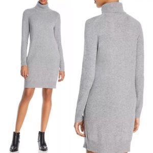 THEORY Gray Cashmere Turtleneck Sweater Dress - M
